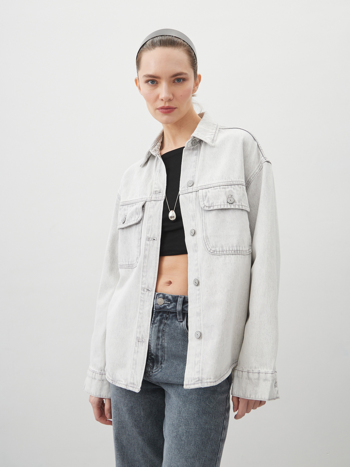 Женская джинсовая рубашка