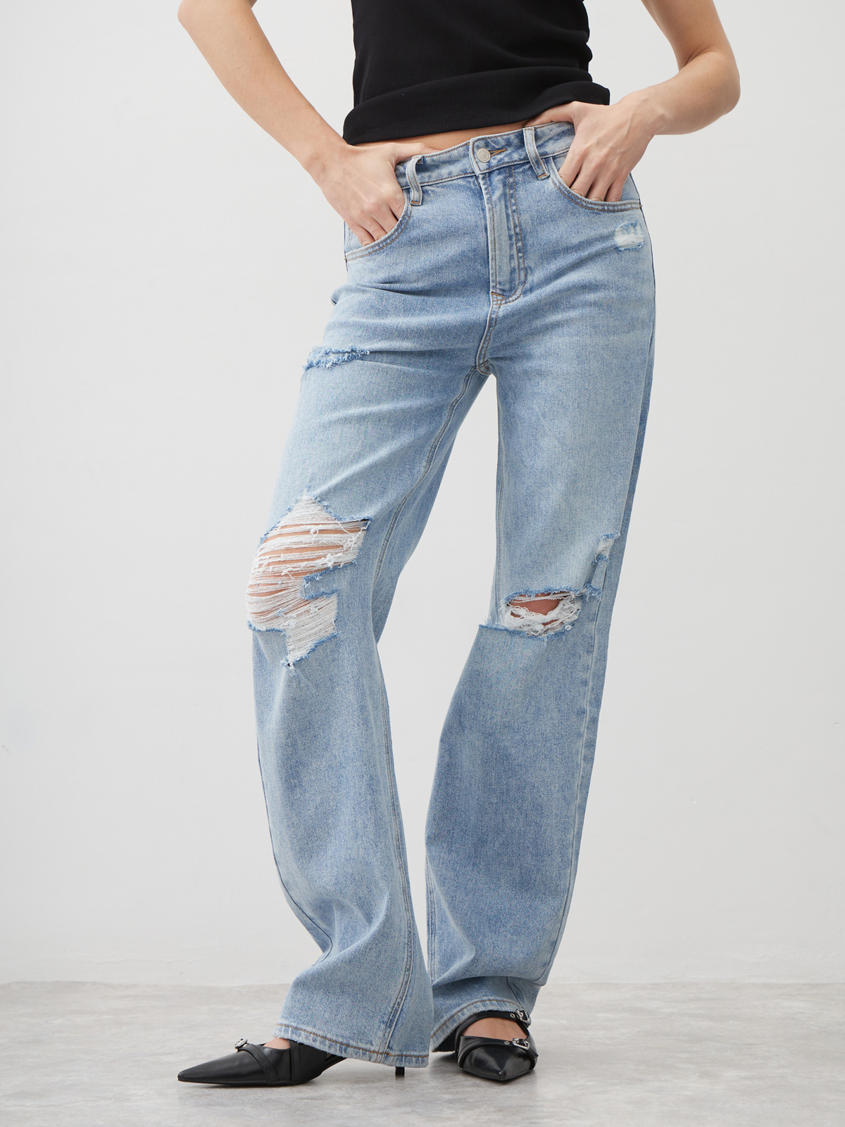 Женские Джинсы  ШИРОКИЕ