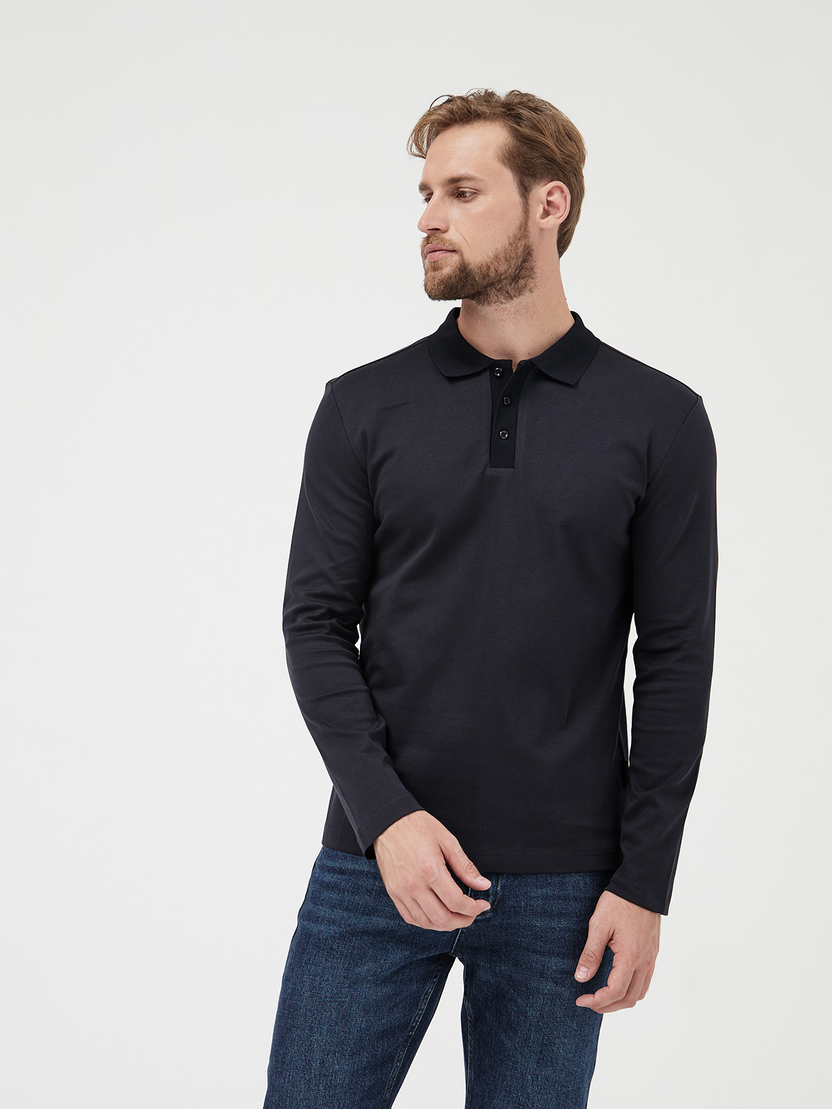 Мужской Поло-лонгслив