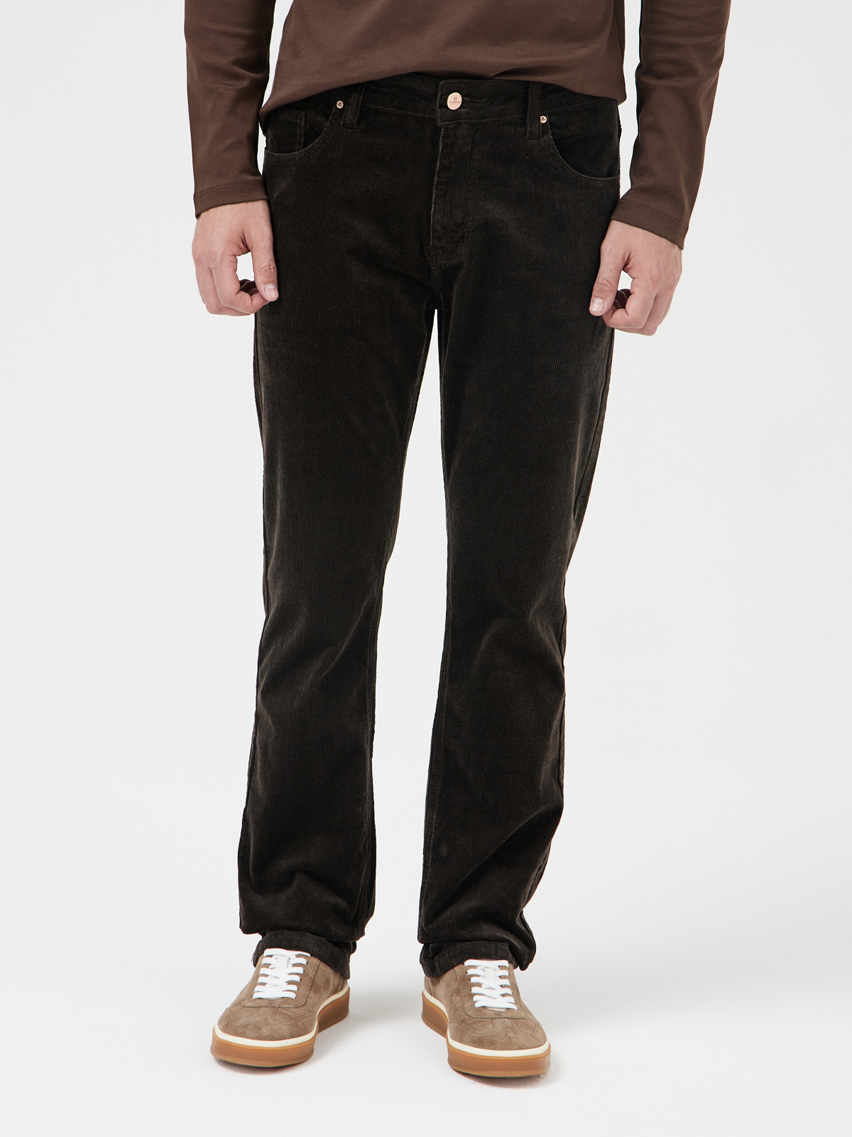 Мужские брюки из вельвета прямого кроя