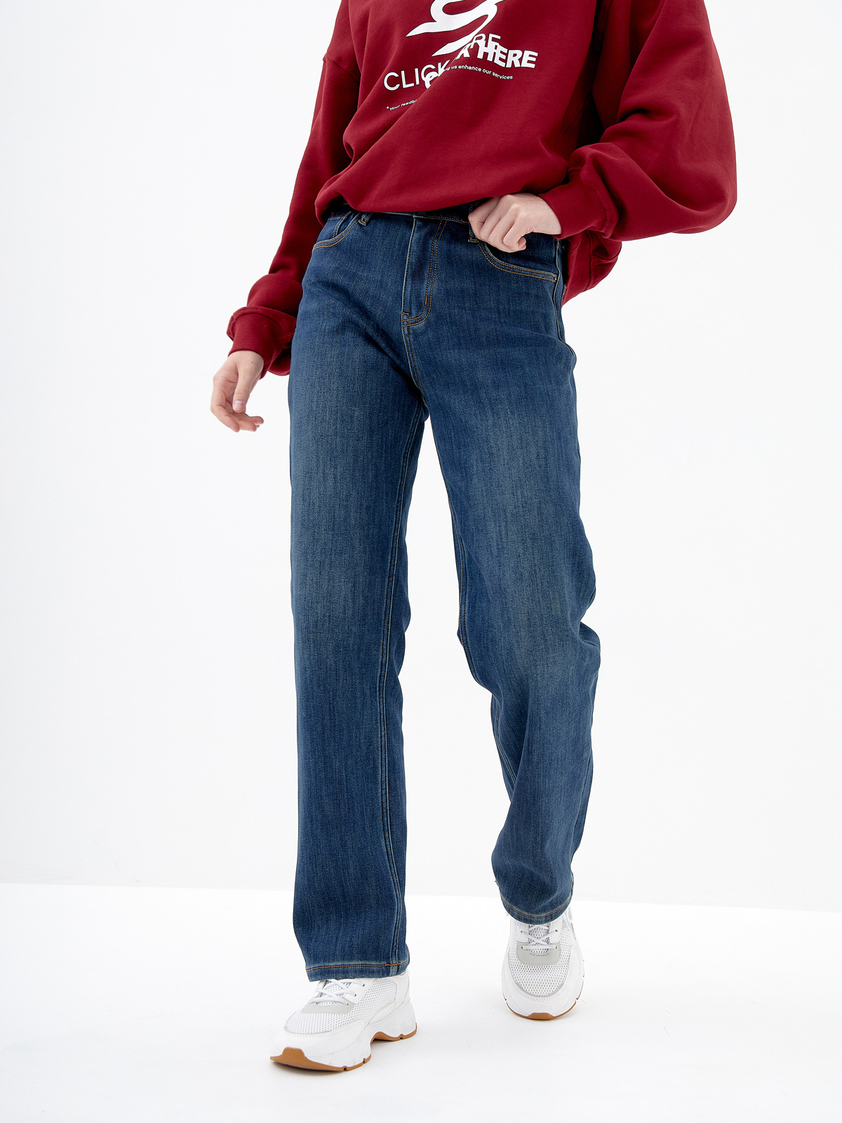 Утепленные Женские Джинсы  Прямые