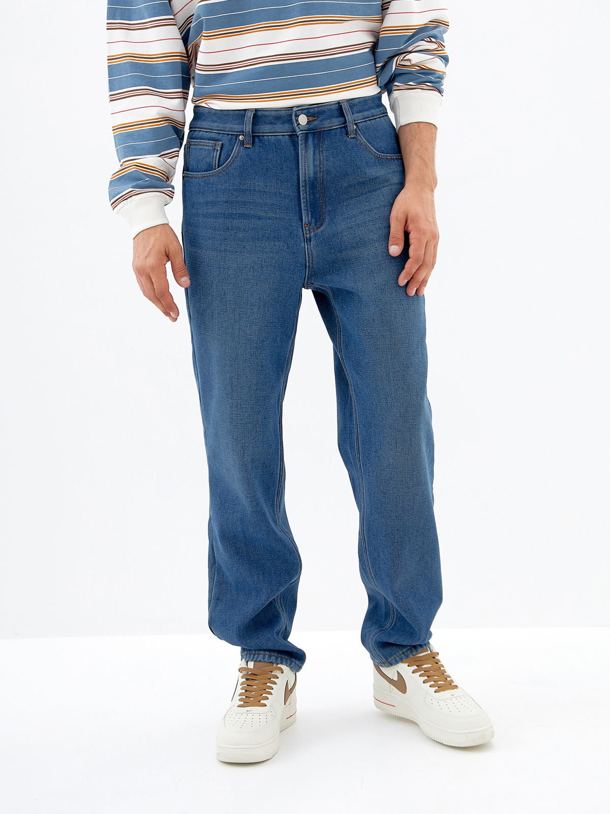 Утепленные Мужские джинсы  STRAIGHT