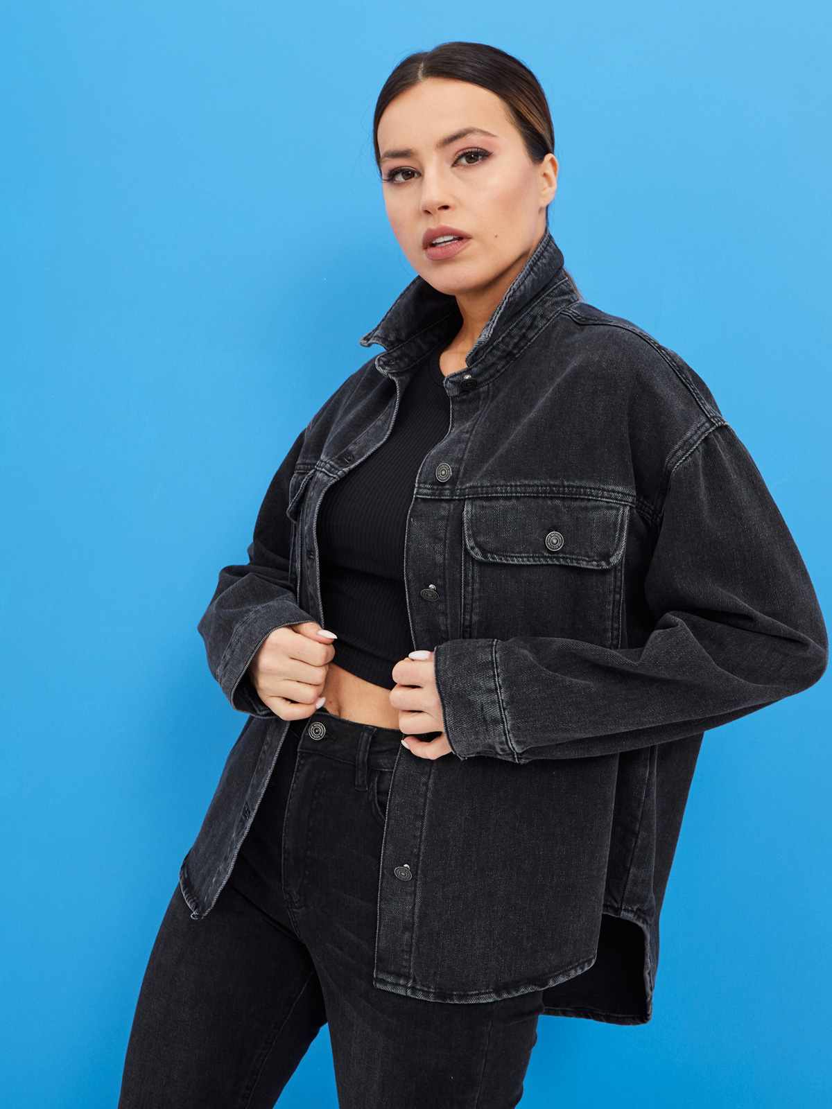 Женская джинсовая рубашка