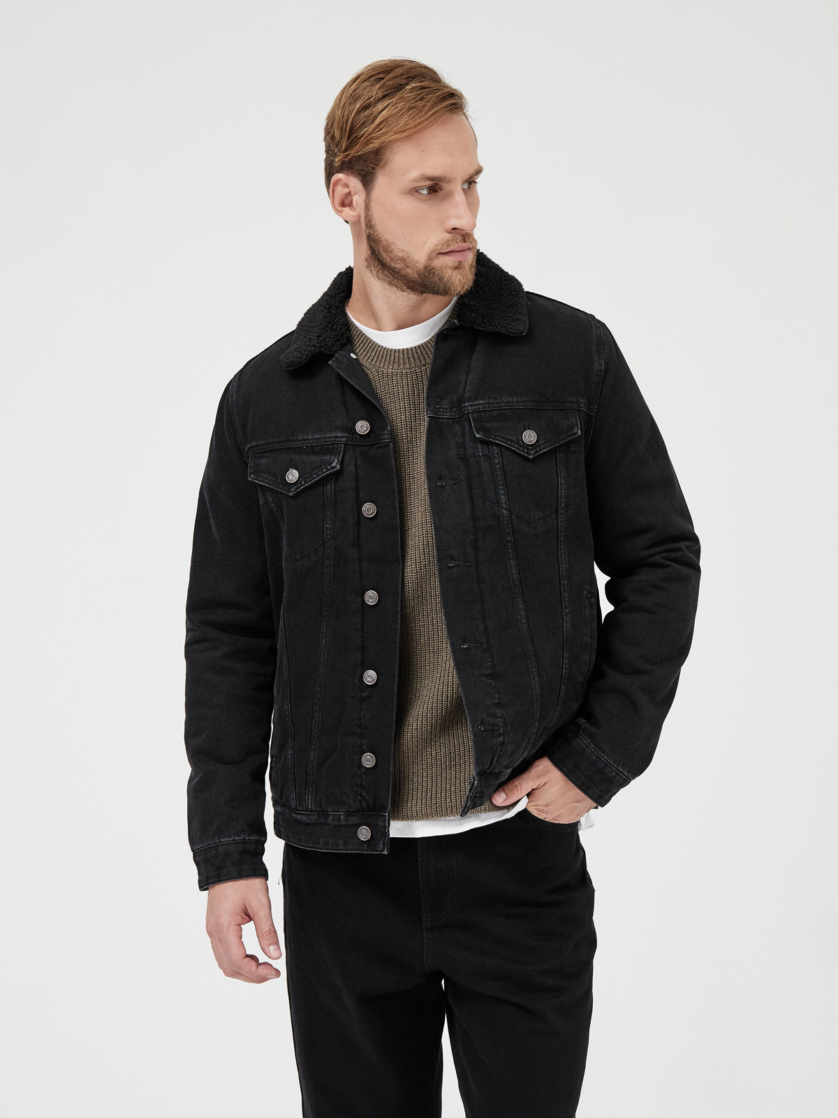 Мужская джинсовая куртка утепленная