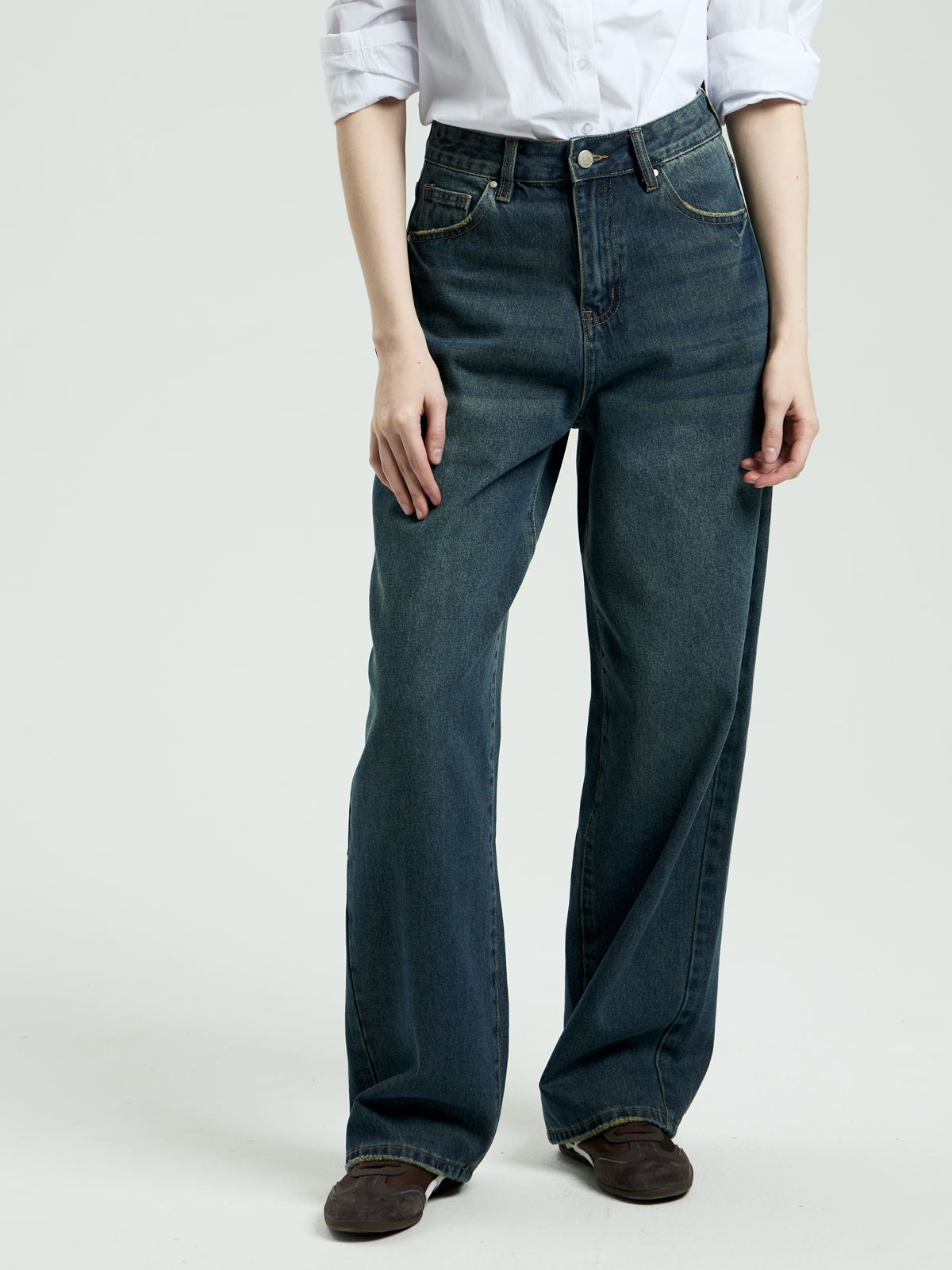 DESIMALL Женские Джинсы БЭГГИ