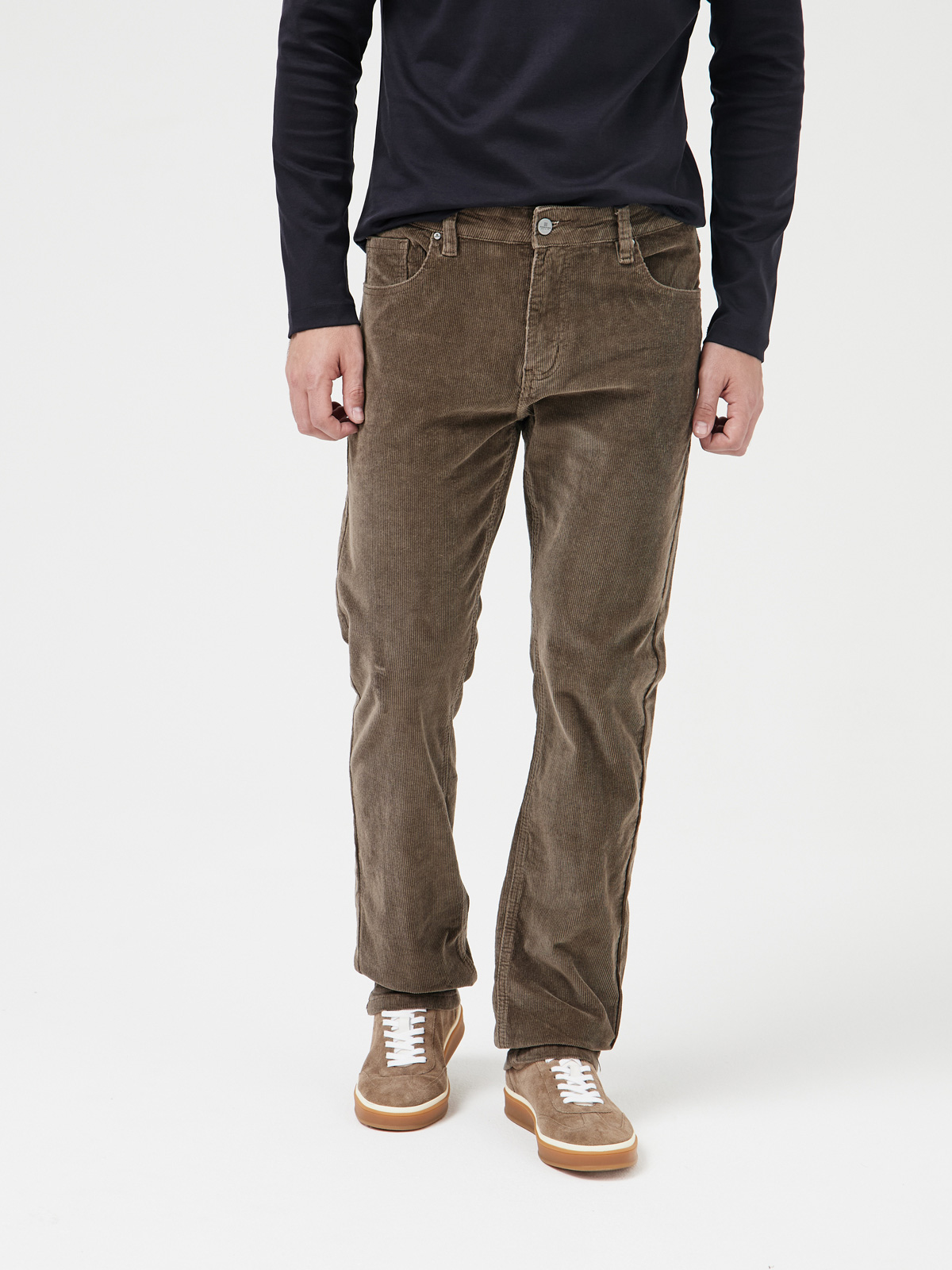 Мужские брюки из вельвета прямого кроя