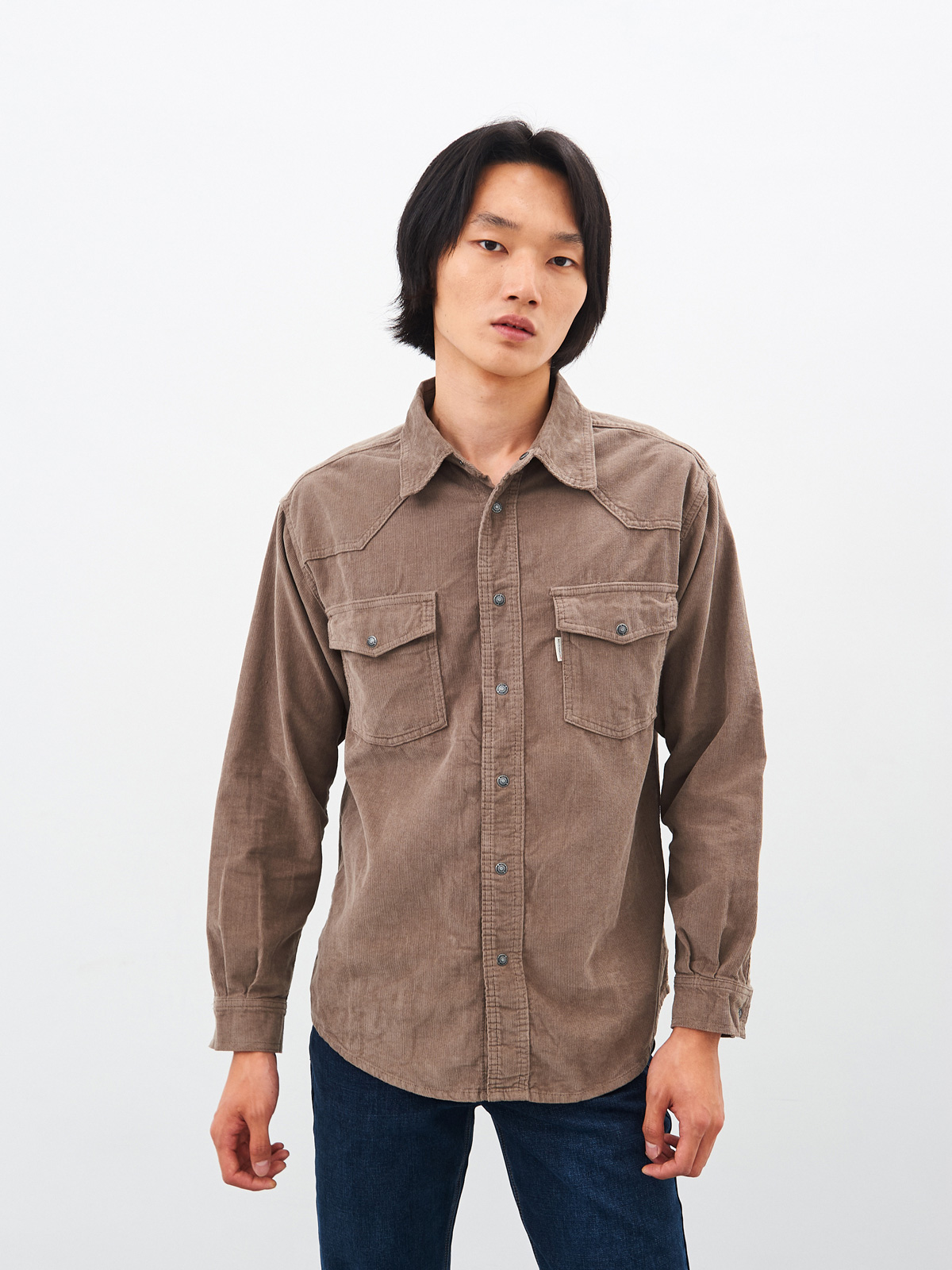 Мужская рубашка из микровельвета