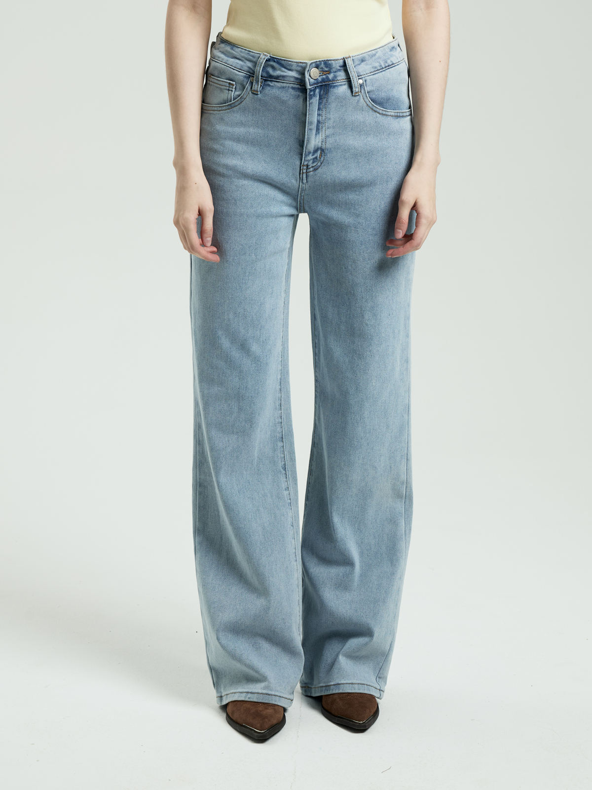 DESIMALL Женские Джинсы  ШИРОКИЕ