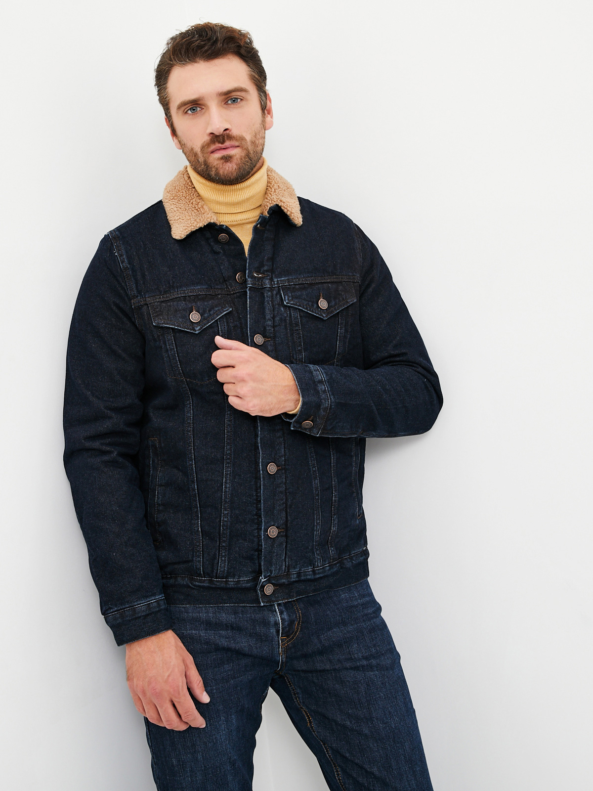 Мужская джинсовая куртка утепленная