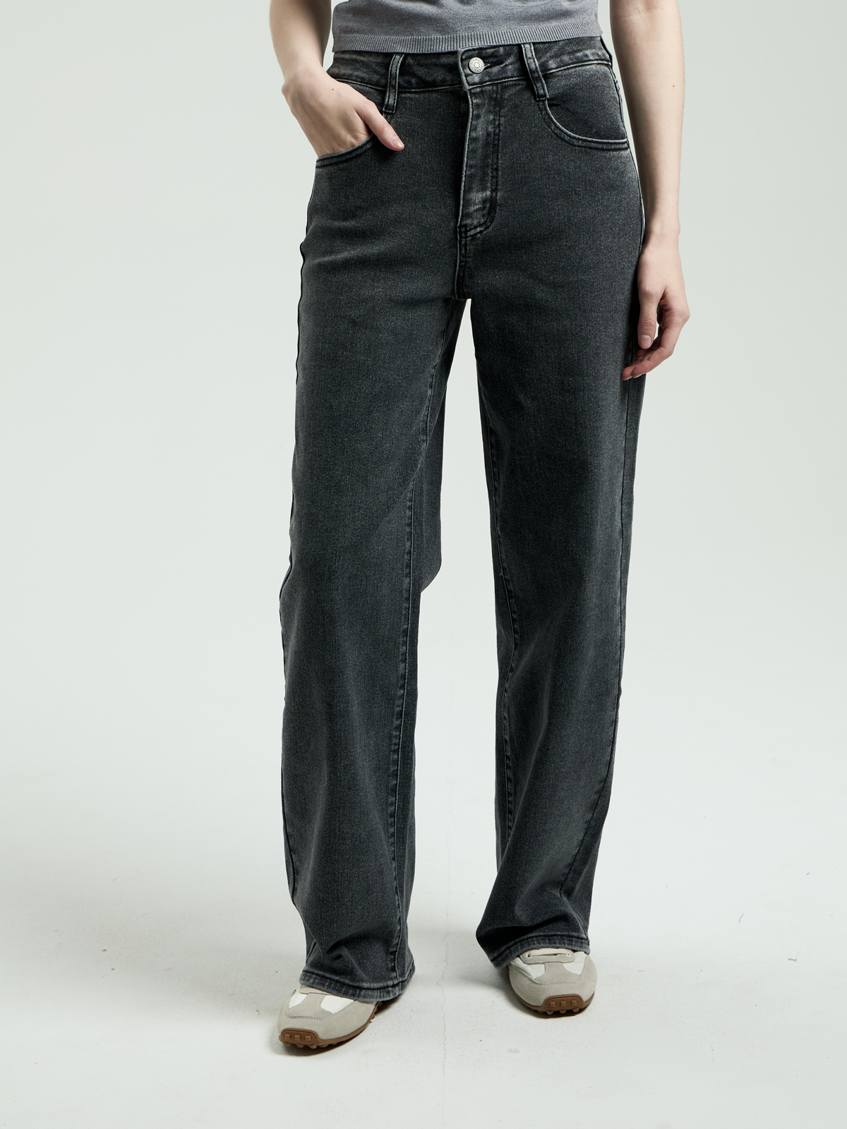 DESIMALL Женские Джинсы  ШИРОКИЕ