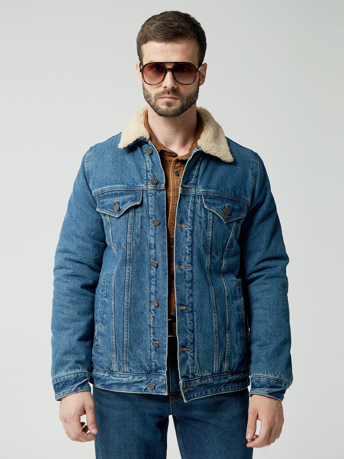 Мужская джинсовая куртка утепленная