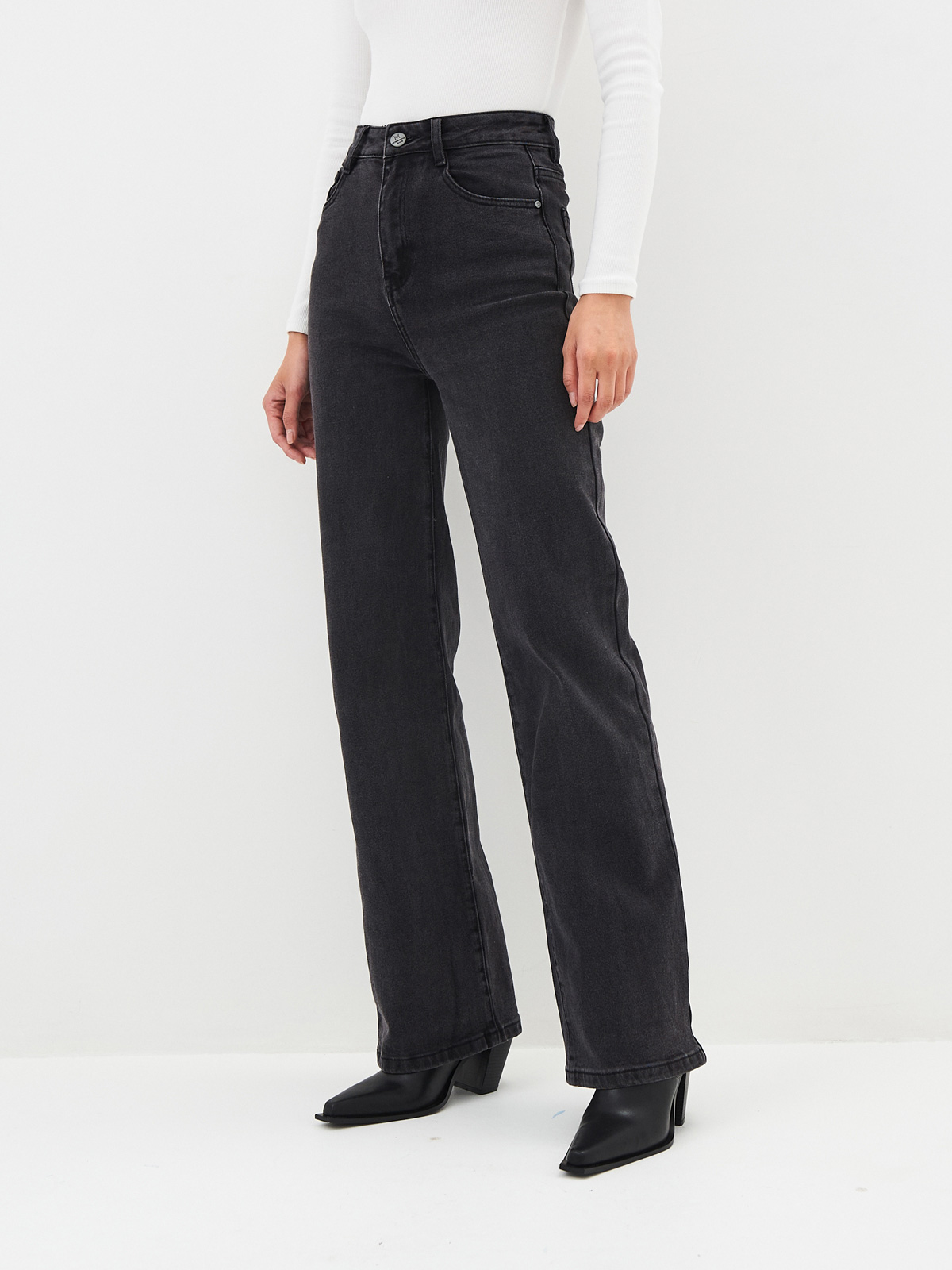 Женские джинсы широкие с высокой посадкой