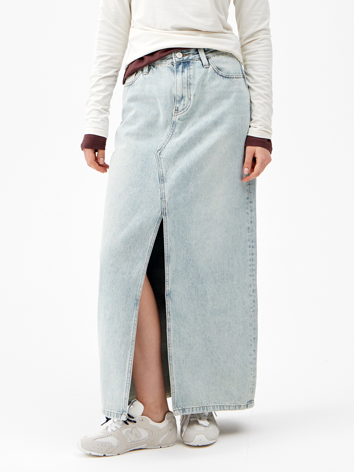 Женская юбка макси с разрезом