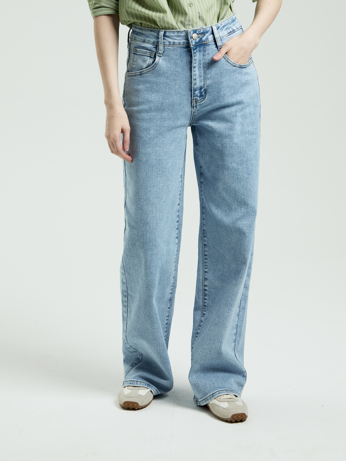 DESIMALL Женские Джинсы  ШИРОКИЕ