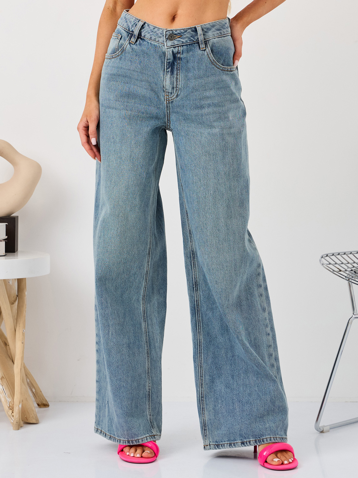 Женские Джинсы Свободные